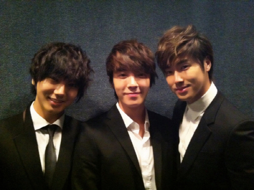 The handsome trio: Donghae, Yunho, and Yesung captured together