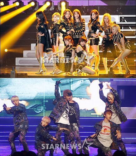 소녀시대(위)와 B.A.P ⓒ스타뉴스