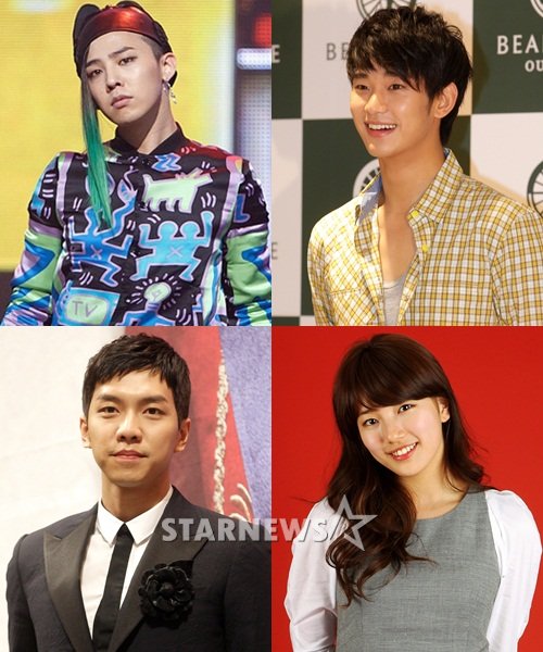 지드래곤, 김수현, 수지, 이승기(왼쪽 위부터 시계방향)ⓒ스타뉴스