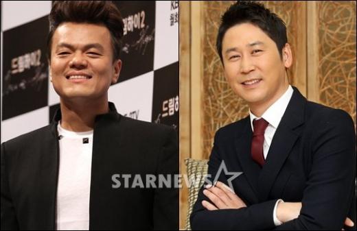 박진영(왼쪽)과 신동엽 ⓒ사진=이기범 기자, 홍봉진 기자 