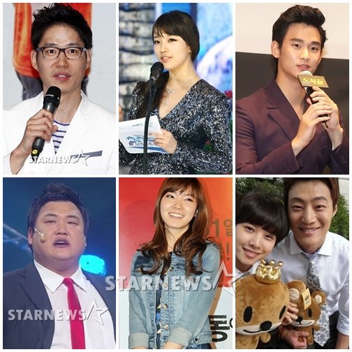 왼쪽 위부터 시계방향으로 유준상, 배수지, 김수현, 이희준, 신보라, 김준현