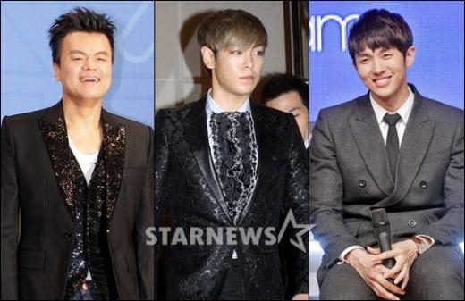 왼쪽부터 박진영,탑,임슬옹. 머니투데이 스타뉴스