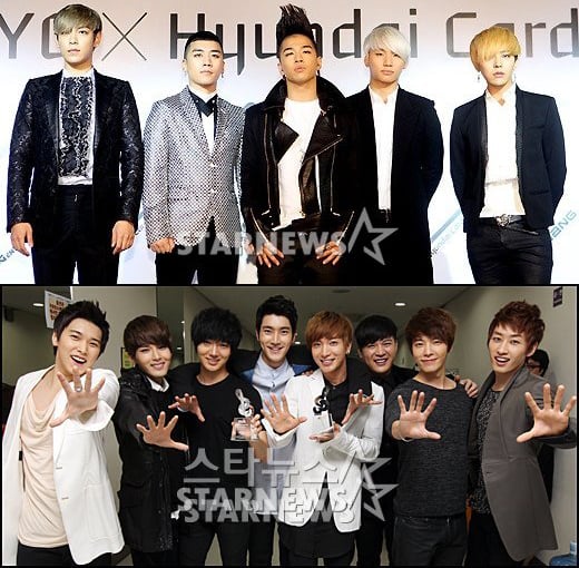 빅뱅(위)과 슈퍼주니어 ⓒ스타뉴스