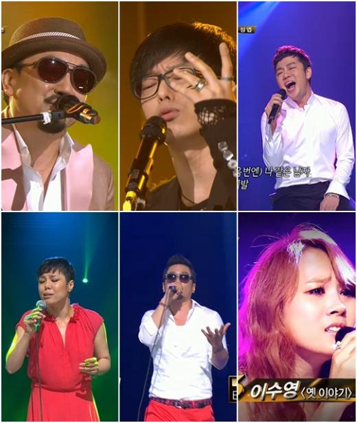 박상민 국카스텐 정엽 이수영 JK김동욱 이은미(왼쪽 위부터 시계방향) <화면캡처=MBC '우리들의 일밤-나는 가수다2'>