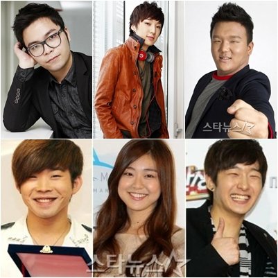 김지수(왼쪽 위부터 시계방향), 강승윤, 이태권, 데이비드오, 권리세, 백청강 