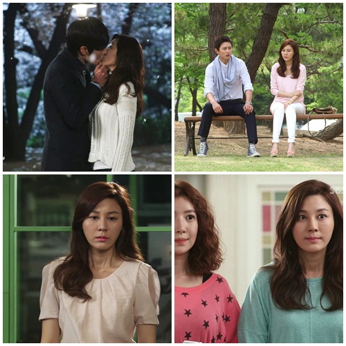 '신사의 품격' 김하늘의 패션을 완성하는 아이템들. 르윗 니트-비고스진 화이트 팬츠-주크 블라우스-탑걸니트 (왼쪽 위부터 시계방향)