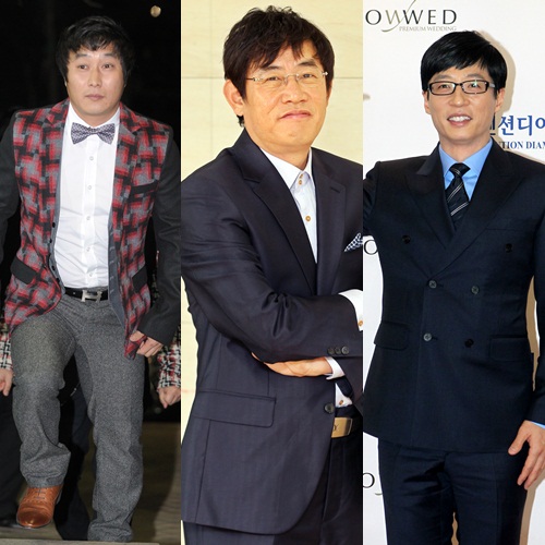 (왼쪽부터) 김병만, 이경규, 유재석 ⓒ스타뉴스