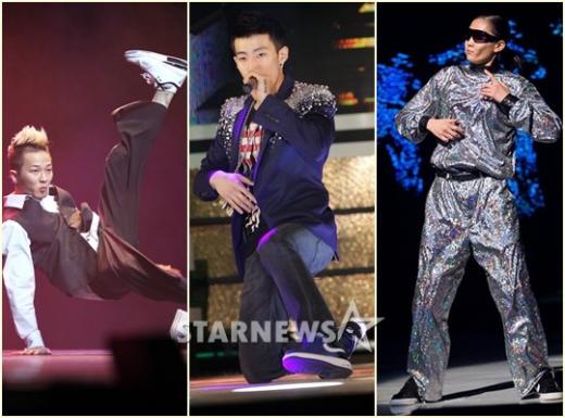 (왼쪽부터)팝핀현준, 박재범, 주민정 ⓒ사진=임성균 기자, 이기범 기자, CJ E&M 