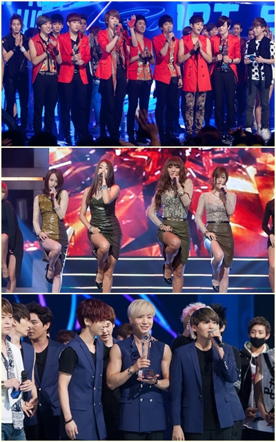 (위부터) 인피니트, 씨스타, 슈퍼주니어 <사진제공=CJ E&M> 