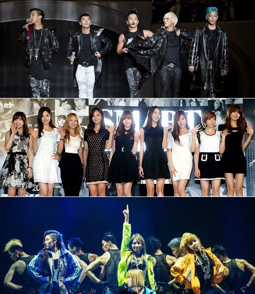 빅뱅 소녀시대 2NE1(사진 위부터) ⓒ스타뉴스, YG엔터