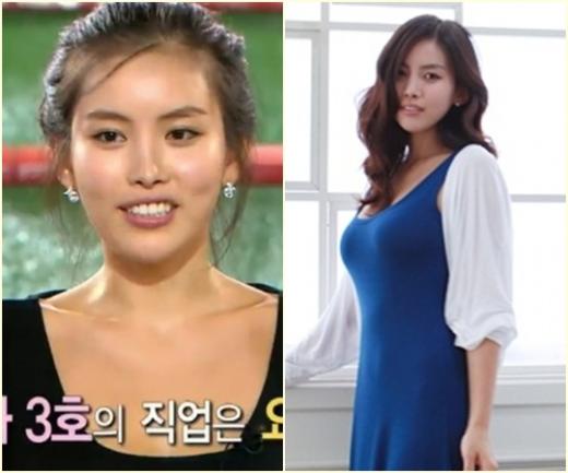 '짝' 여자3호 방송출연 모습(왼쪽)과 쇼핑몰에 게재됐던 사진 