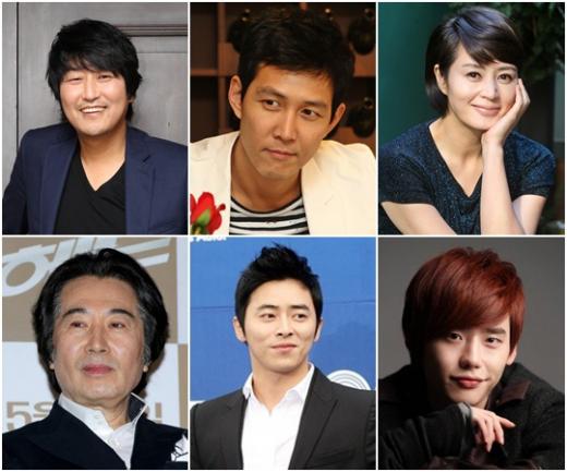 왼쪽 상단부터 시계방향으로 송강호 이정재 김혜수 이종석 조정석 백윤식.머니투데이 스타뉴스.
