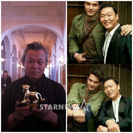 김기덕 감독과 싸이(왼쪽부터)