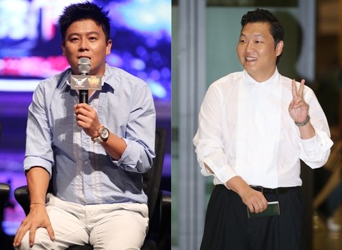 이재훈(왼쪽)과 싸이 ⓒ스타뉴스