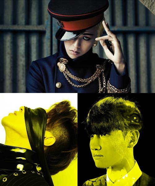지드래곤(위, YG엔터테인먼트 제공)과 동방신기의 유노윤호 최강창민(아래 왼쪽부터, SM엔터테인먼트 제공)