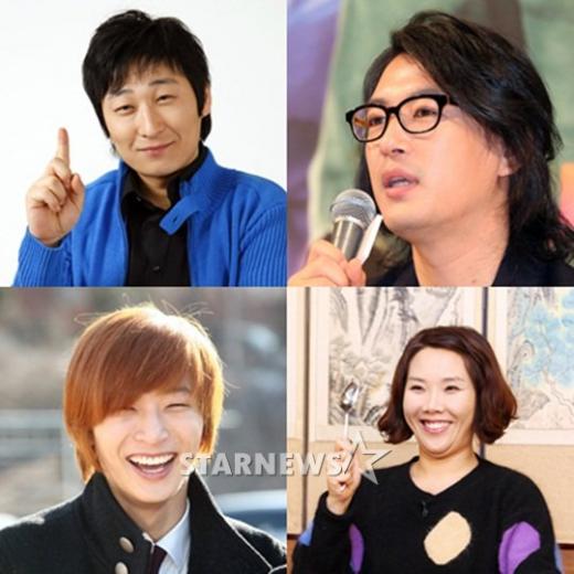 (왼쪽 위부터) 개그맨 노우진, 배우 박정철, 2AM 멤버 정진운, 개그우먼 신봉선 ⓒ스타뉴스
