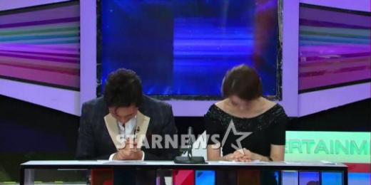 신현준(왼쪽)과 박은영 아나운서 <화면캡처=KBS 2TV \'연예가중계\'>