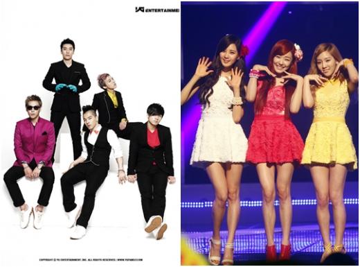 빅뱅(좌)=YG, 태티서(우)