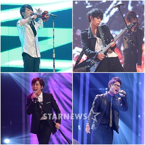TOP 4에 오른 딕펑스 정준영 홍대광 로이킴 (왼쪽 위부터 시계방향) ⓒ이기범 기자 leekb@