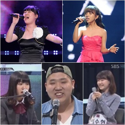 박지민,백아연(위), 최예린,윤주석,악동뮤지션(아래) ⓒ스타뉴스, SBS 'K팝스타 시즌2' 방송캡처