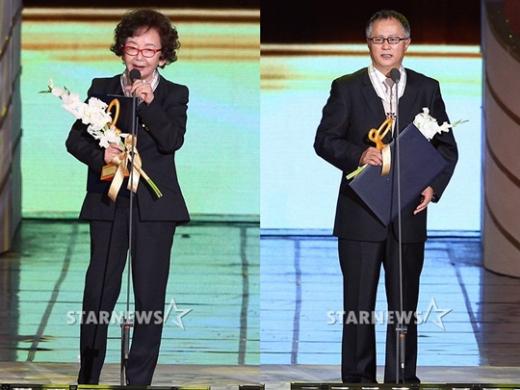 (왼쪽부터) 김수현 작가, 배우 송승환 ⓒ사진=이기범 기자 leekb@
