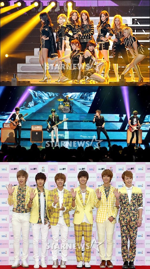 소녀시대 FT아일랜드 보이프렌드(위부터) ⓒ스타뉴스