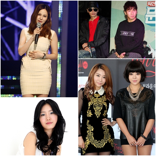 아이비, UV, 제아&나르샤(브라운아이드걸스), 유미(좌측 맨 위부터 시계방향)ⓒ스타뉴스