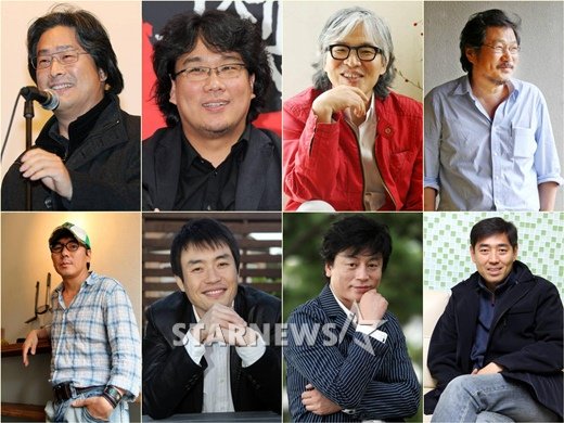 왼쪽 상단부터 시계방향으로 박찬욱,봉준호,임상수,홍상수,유하,김용화,류승완,김지운 감독. 머니투데이 스타뉴스