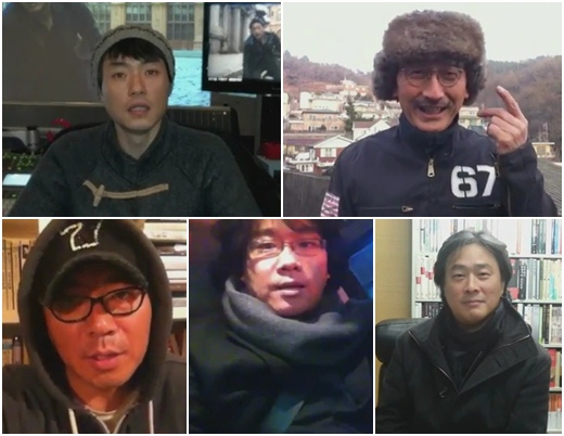왼쪽상단부터 시계방향으로 류승완,이준익,박찬욱,봉준호,김지운.