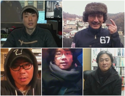 왼쪽상단부터 시계방향으로 류승완,이준익,박찬욱,봉준호,김지운.