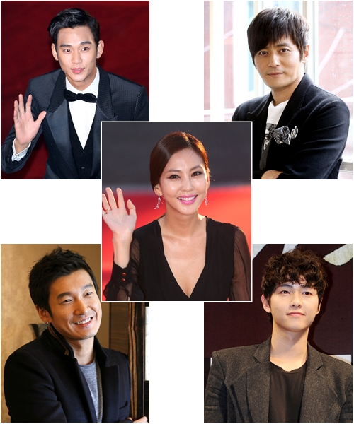 사진 왼쪽 위부터 아래로 '해를 품은 달'의 김수현, '신사의 품격'의 장동건, '넝쿨째 굴러온 당신'의 김남주, '마의'의 조승우, '착한남자'의 송중기 ⓒ머니투데이 스타뉴스