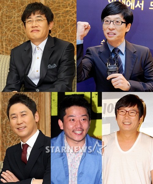 이경규 유재석 이수근 김준호 신동엽(왼쪽 위부터 시계방향) ⓒ스타뉴스