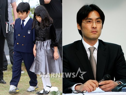 (왼쪽부터) 환희 준희 남매, 故조성민 ⓒ사진=스타뉴스