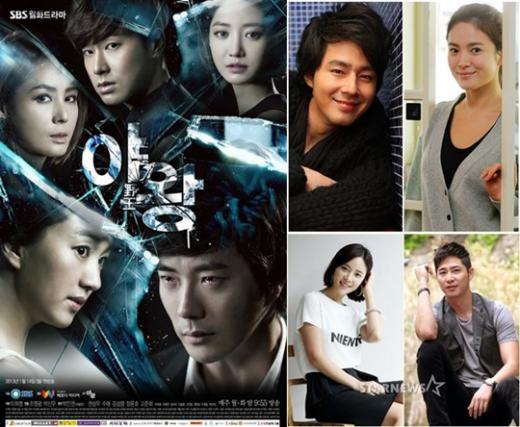 (왼쪽부터) SBS 드라마 '야왕' 포스터, '그, 겨울 바람이 분다' 주연배우 조인성, 송혜교, '돈의 화신' 주연배우 황정음, 강지환 ⓒ사진=SBS, 스타뉴스