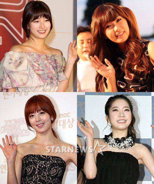 미쓰에이 수지, 에이핑크 정은지, 달샤벳 아영, 시크릿 한선화(왼쪽 위부터 시계방향) ⓒ스타뉴스