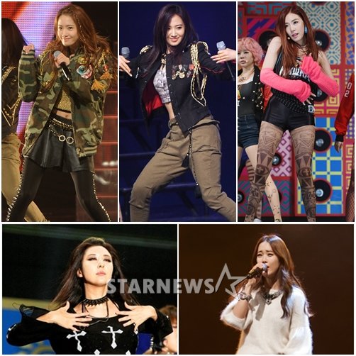 윤아, 유리, 티파니, 백지영, 김완선(좌측 맨 위부터 시계방향)ⓒ스타뉴스