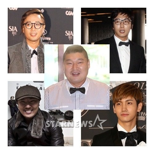 강호동(가운데)과 정재형, 탁재훈, 최강창민, 용감한형제(왼쪽 위부터 시계방향) ⓒ스타뉴스
