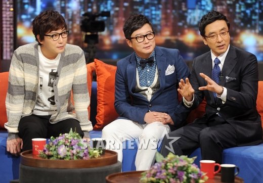 KBS 2TV \'김승우의 승승장구\'의 MC 탁재훈 이수근 김승우(맨 좌측부터 우측으로)ⓒ최부석 기자