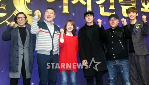 '달빛프린스'의 정재형, 강호동, 이예지PD, 탁재훈, 용감한형제, 동방신기 최강창민(왼쪽부터) ⓒ사진=홍봉진 기자