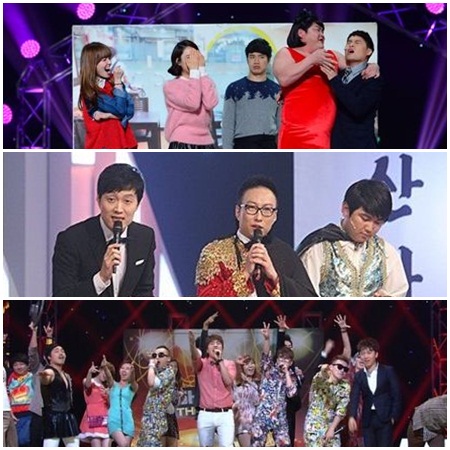 (아래방향) KBS 2TV 개그콘서트 MBC 코미디에 빠지다, SBS 개그투나잇의 한 장면들 <사진=KBS, MBC, SBS>
