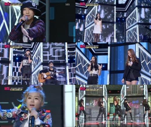 <방예담,김도연,이주은&이주은, 걸그룹, 김민정,악동뮤지션(왼쪽 위에서부터 시계방향)ⓒ방송화면 캡처>