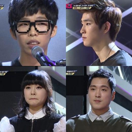 (왼쪽 위부터 시계방향) 악동뮤지션 이찬혁, 이천원 김일도, 앤드류최, 신지훈 ⓒSBS '일요일이 좋다-서바이벌 오디션 K팝스타 시즌2' 방송화면