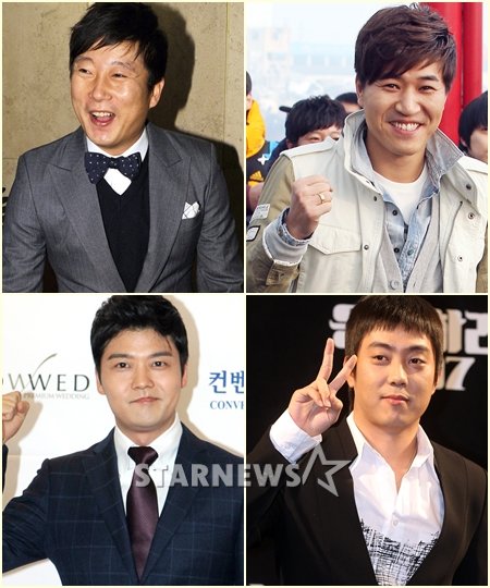 (왼쪽위부터 시계방향) 이수근, 김종민, 은지원, 전현무 ⓒ스타뉴스