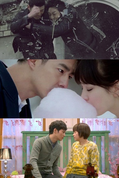 KBS 2TV '아이리스2', SBS '그 겨울, 바람이 분다', MBC '7급 공무원'(위부터) 20일 방송 장면 화면캡처