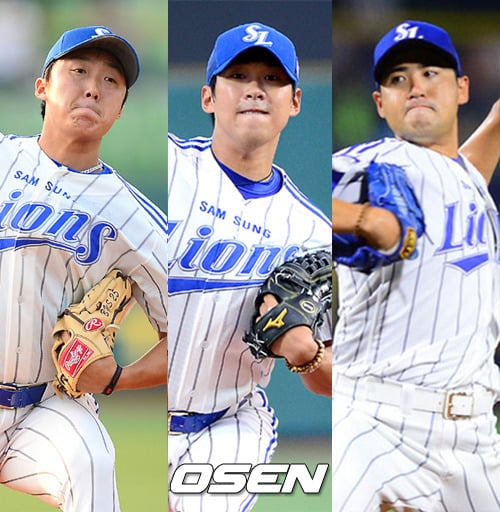 나란히 10승을 달성한 배영수, 윤성환, 장원삼(왼쪽부터) /사진=OSEN