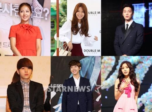 (왼쪽위부터 시계방향으로)보아, 수영, 윤두준, 손나은, 이정신, 용준형 / 사진=머니투데이 스타뉴스