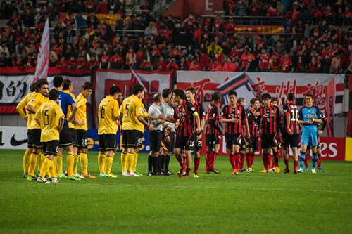 ACL 결승 1차전 2-2 무승부를 기록한 FC서울(붉은색)과 광저우 에버그란데(노랑색) /사진=홍성준 제공
