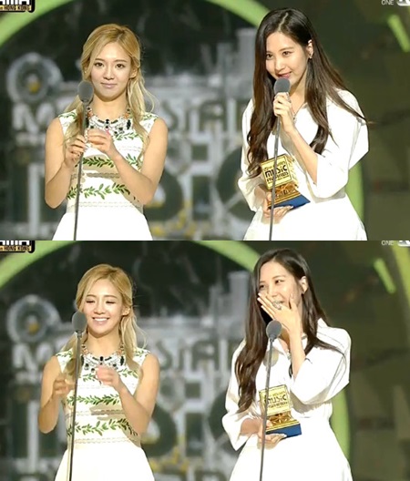 소녀시대 효연(왼쪽)과 서현 / 사진=2013 MAMA 방송 화면 캡처 