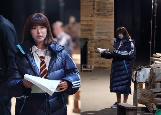 OCN '처용' 촬영장의 전효성 /사진제공=OCN