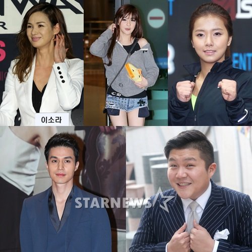 (왼쪽 위부터 시계방향) 이소라, 박봄, 송가연, 조세호, 이동욱 /사진=스타뉴스